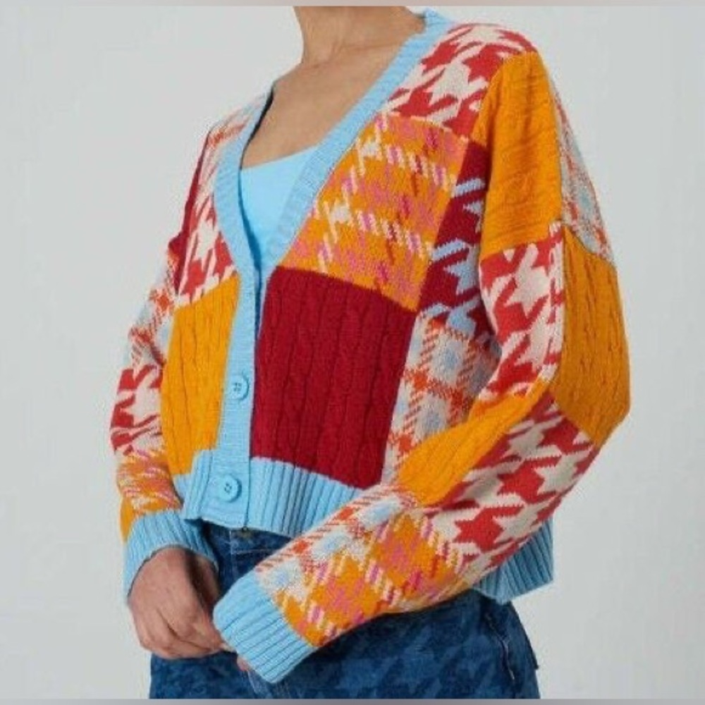 The Ragged Priest Colorful Patchwork Cardigan